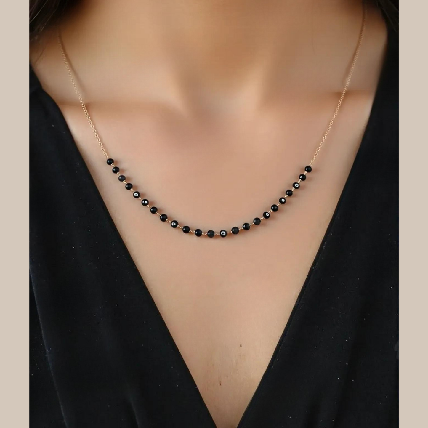 Simple Black Beads Mangalsutra