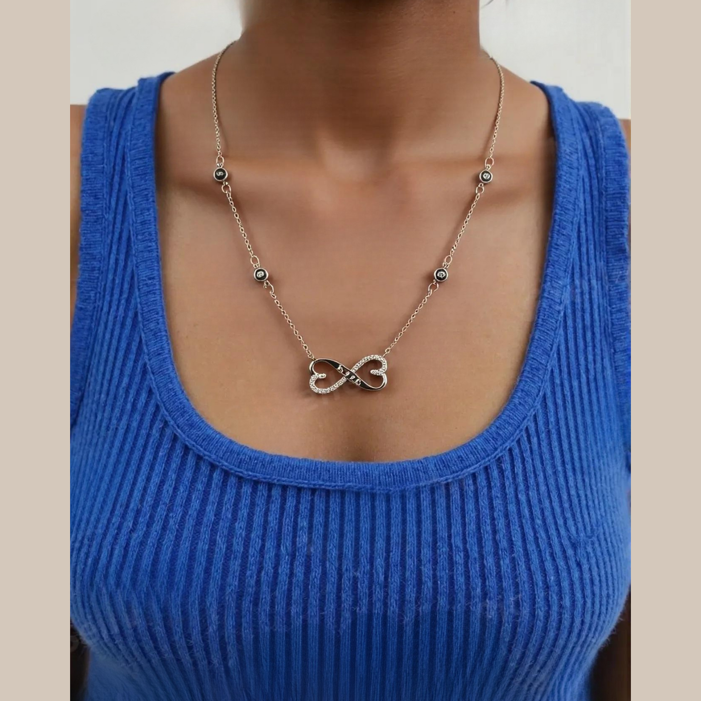 Evil Eye With Stone Infinite Love Pendant