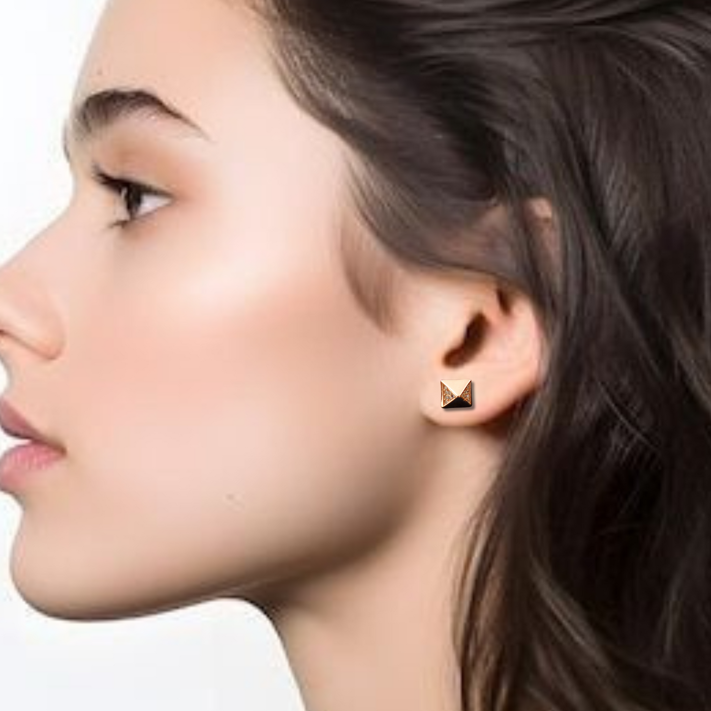 Rose Gold Triangulum Stud Earring