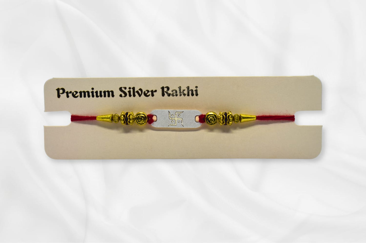 Swastik Blessing Silver Rakhi