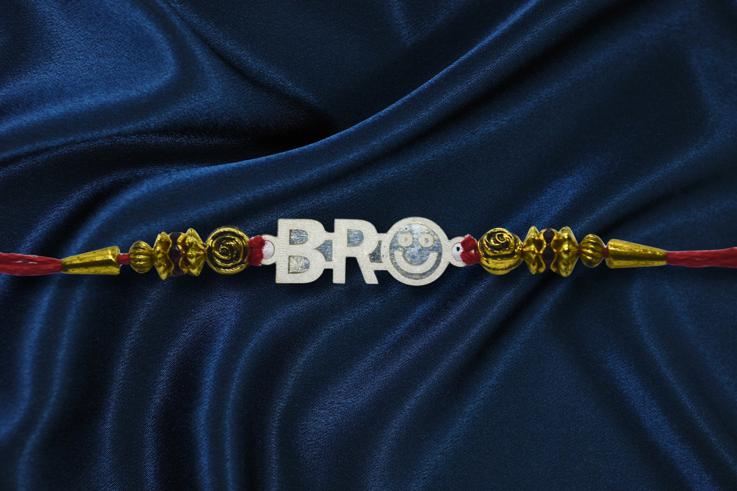 Golden BRO Bond Silver Rakhi