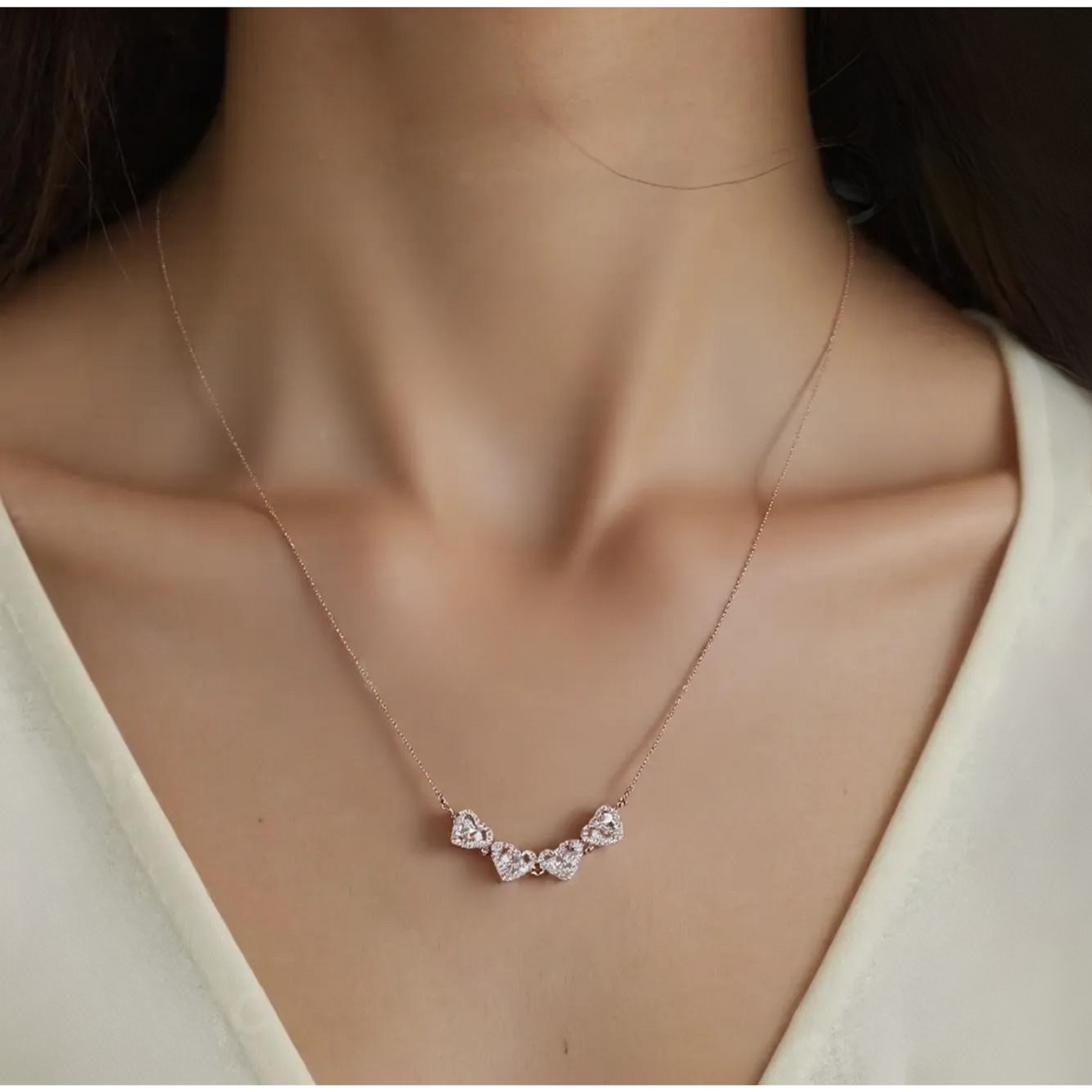 Silver Clover Heart Convertible Necklace