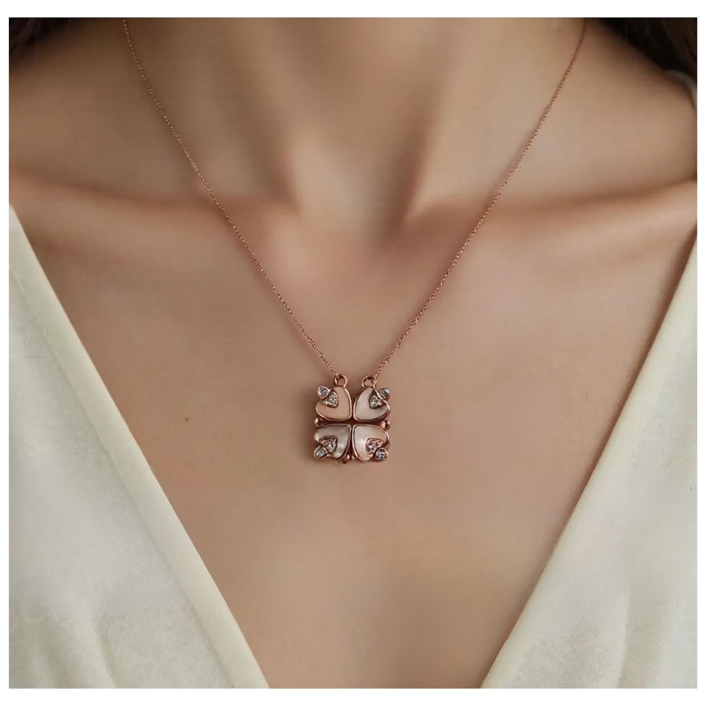 Rose Gold Clover Convertible Necklace
