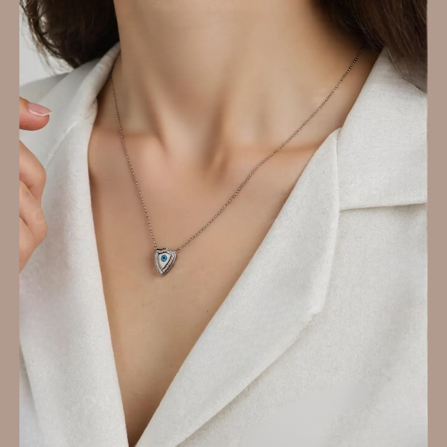 Silver Precious Evil Eye Pendant