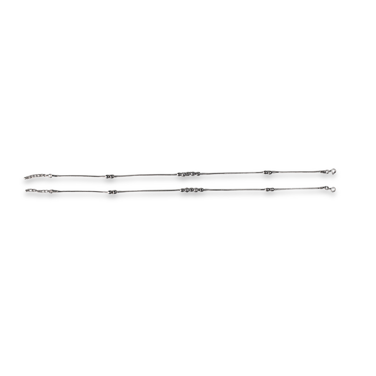 Italian Graceful Silver Ball Beads Anklet