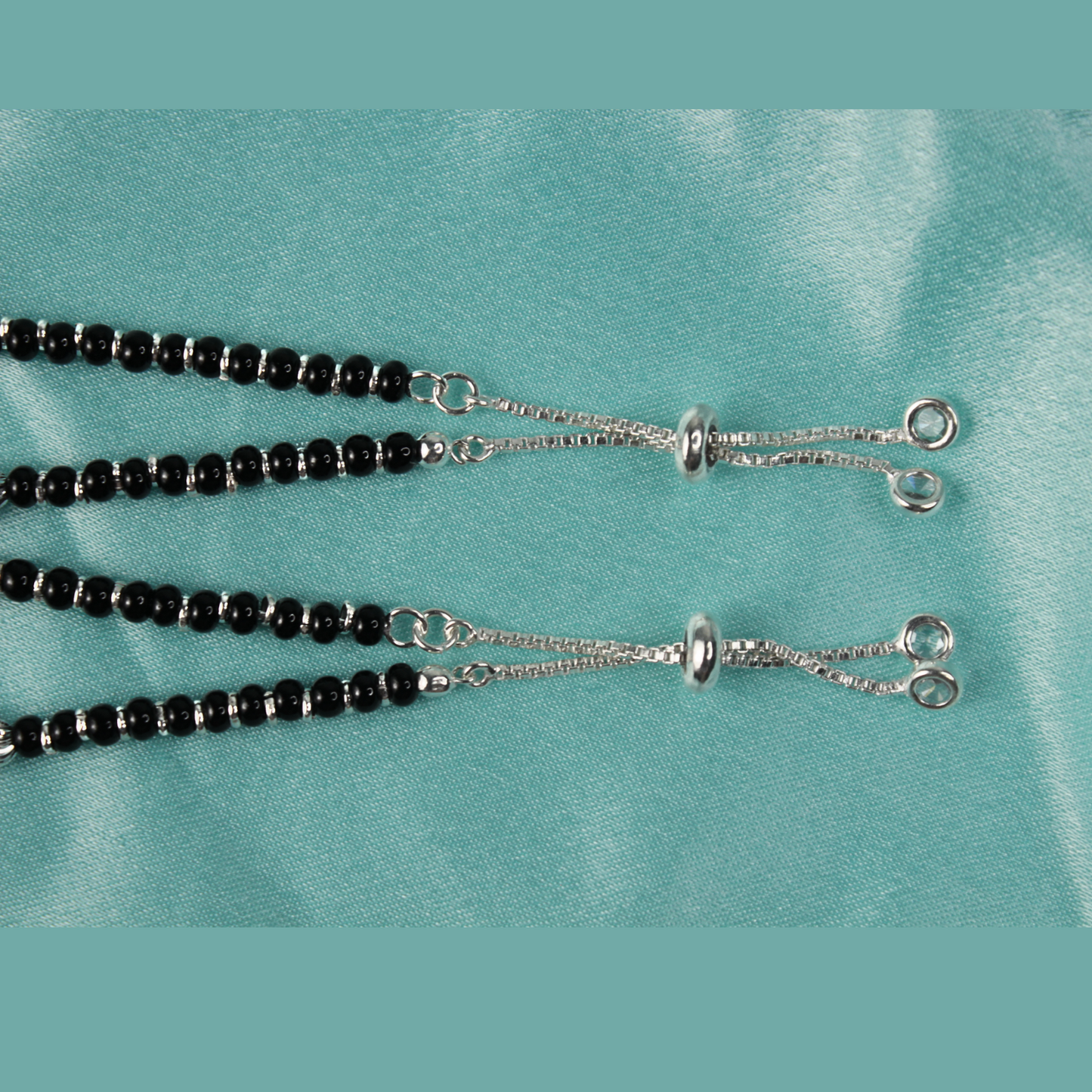 Naynika Black Beads Anklets