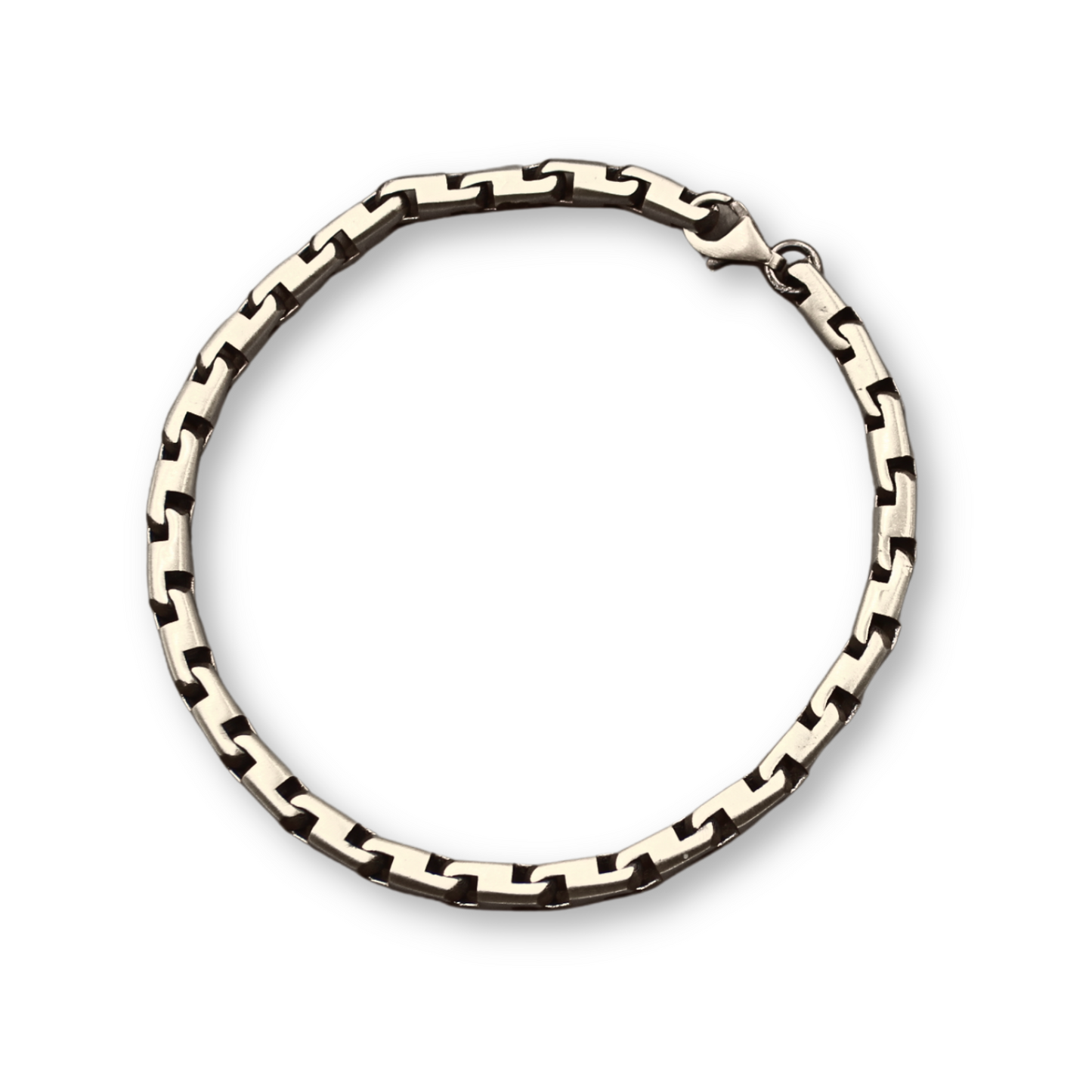 Box Link Chain Silver Bracelet