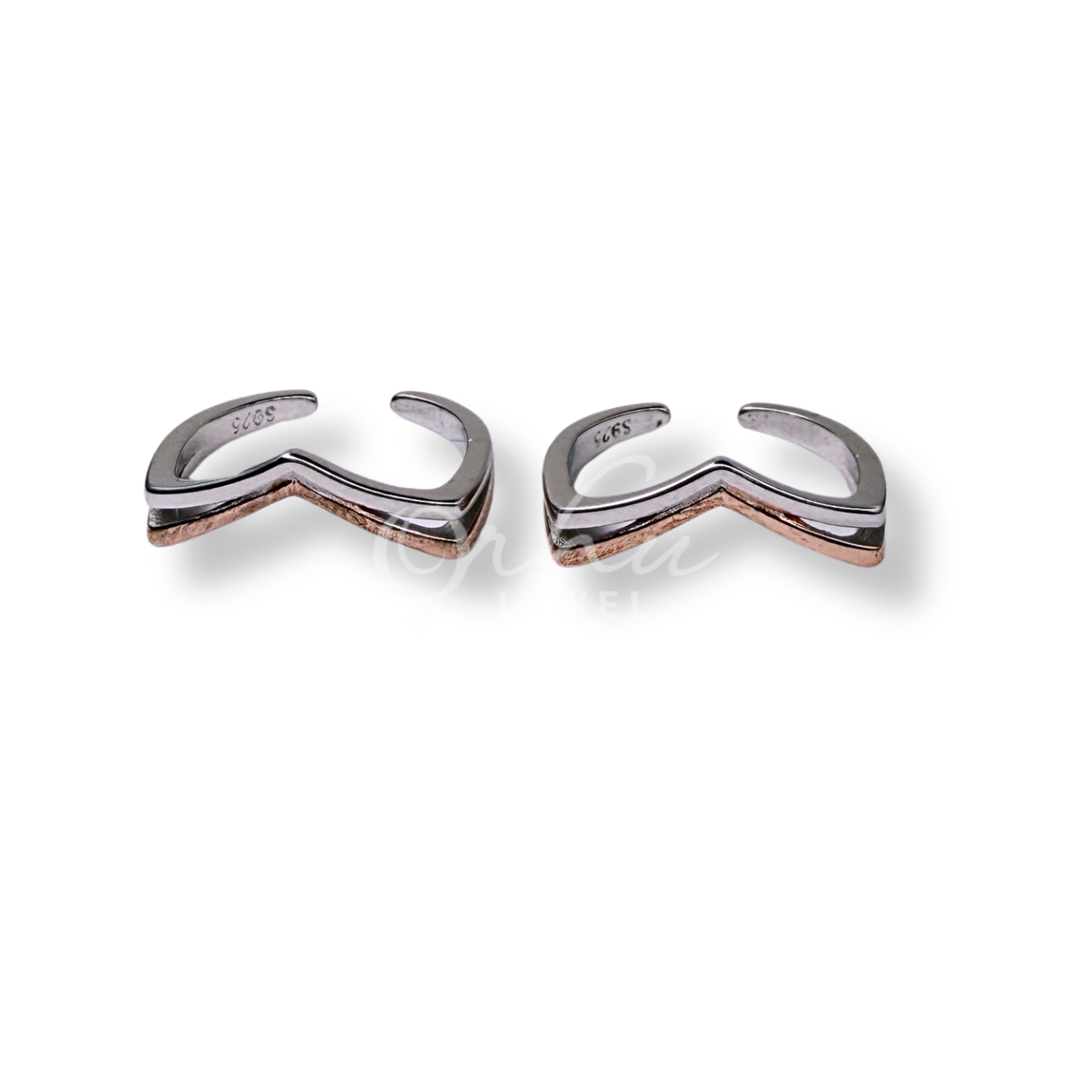 ORHU JEWEL 925 Sterling Silver Hallmarked Toe Ring for Women | Adjustable Designer Bichiya | Dual Tone Engraved Open Band Toe Ring | Traditional & Daily Wear Foot Jewelry