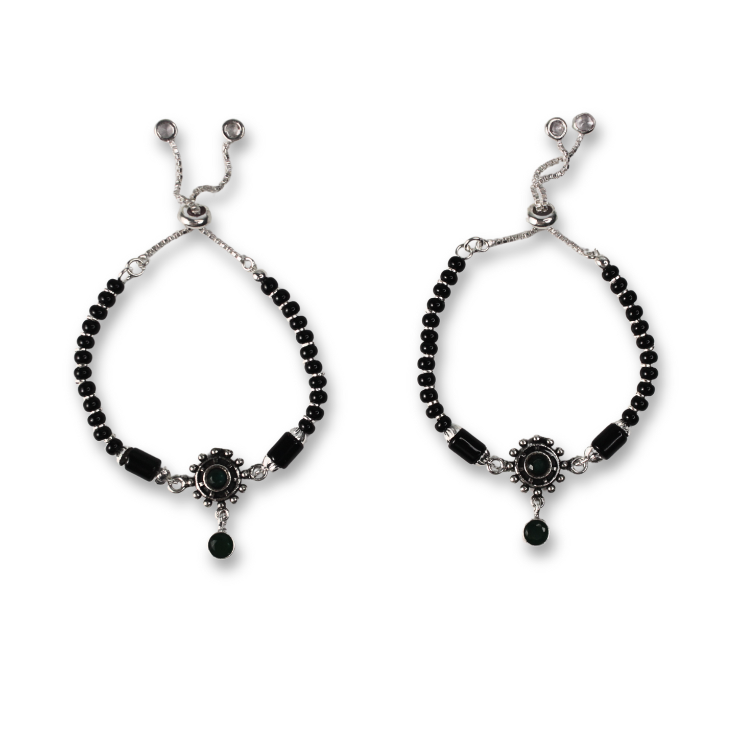 Naynika Black Beads Anklets
