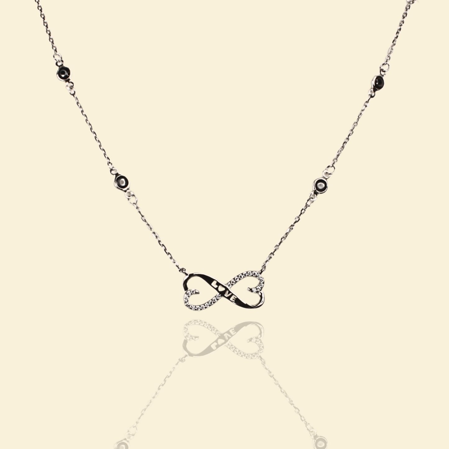 Evil Eye With Stone Infinite Love Pendant