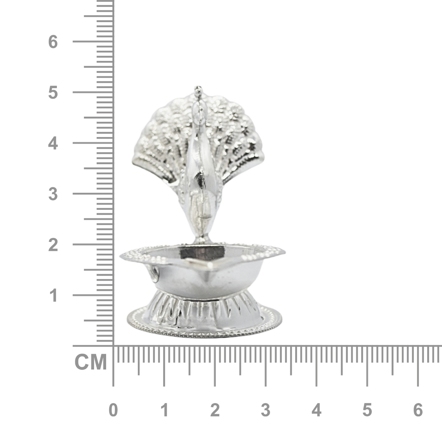 Silver Peacock Diya