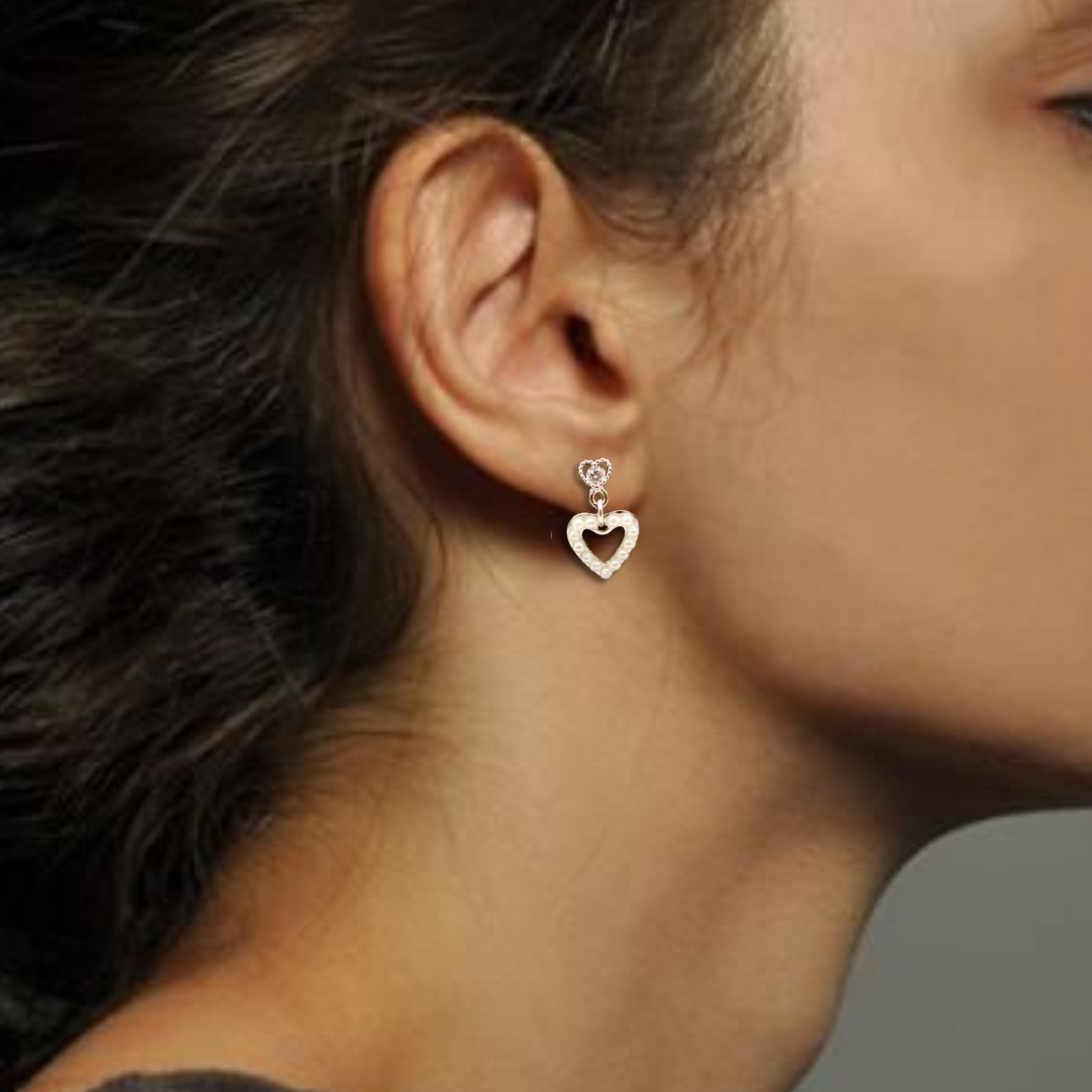Silver Heart With Pearl tops