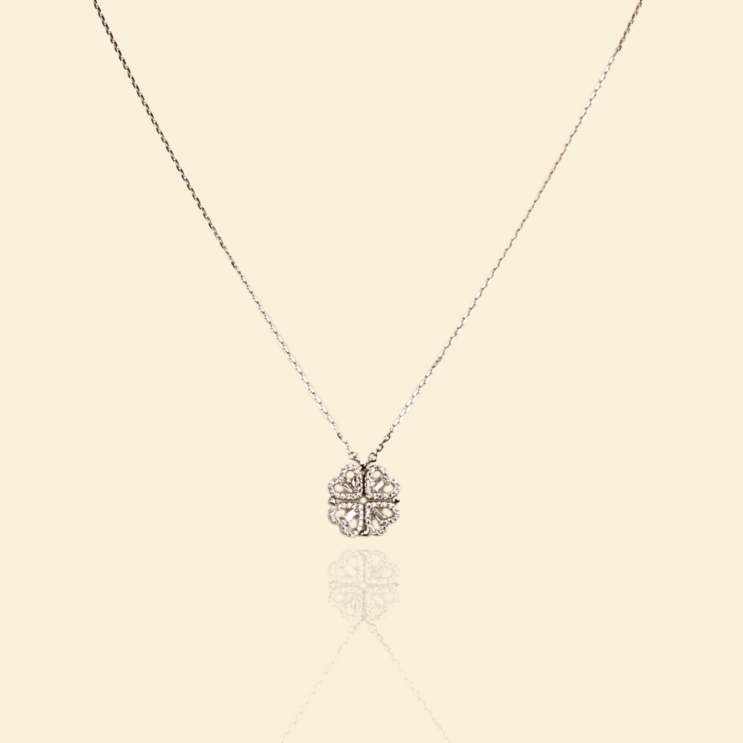 Silver Clover Heart Convertible Necklace