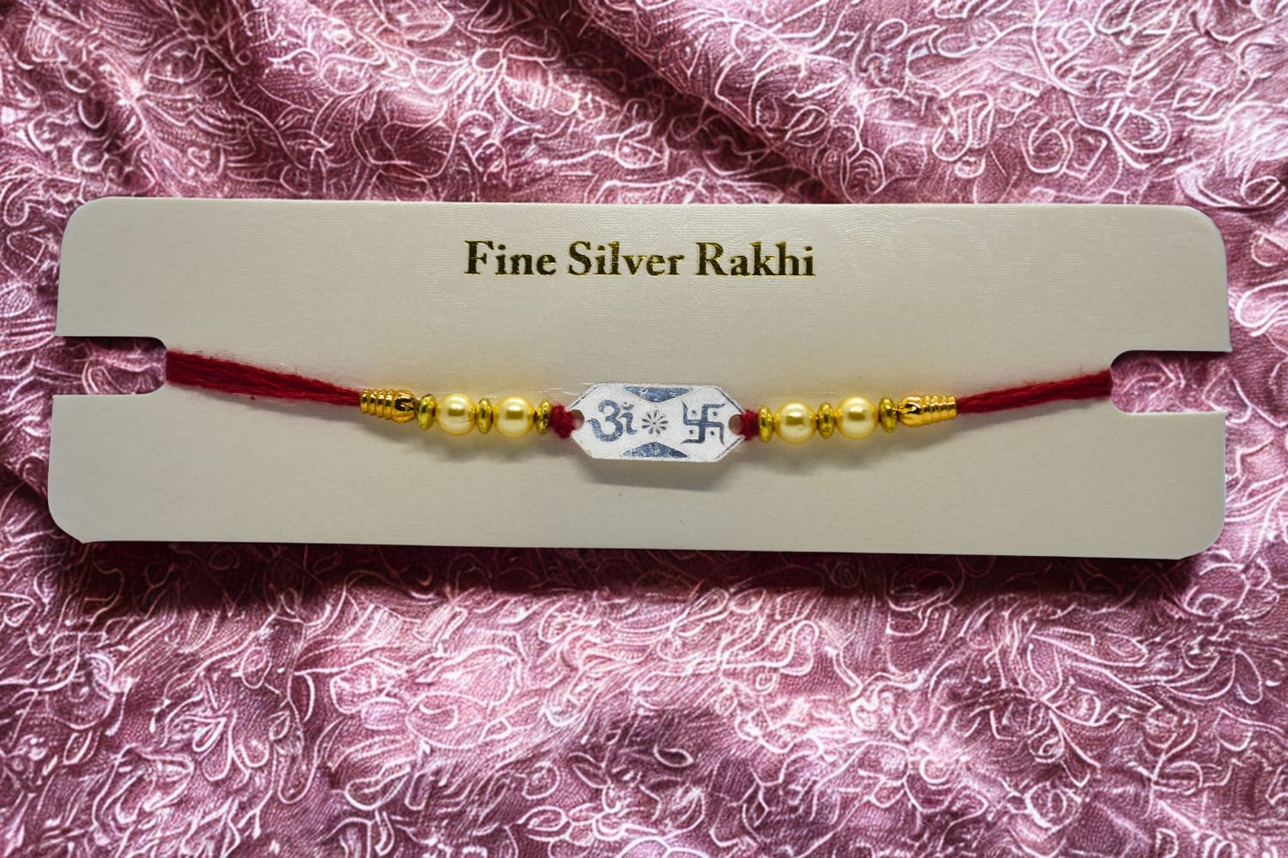 Om Swastik Silver Rakhi