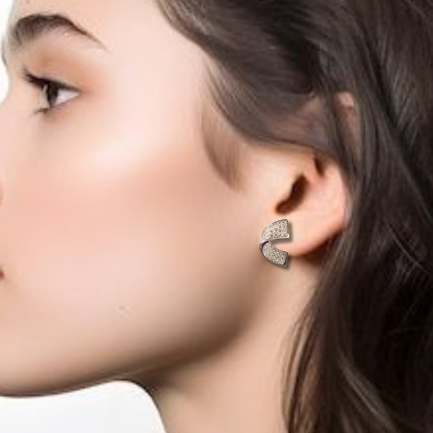 Silver Fancy Wave Earring