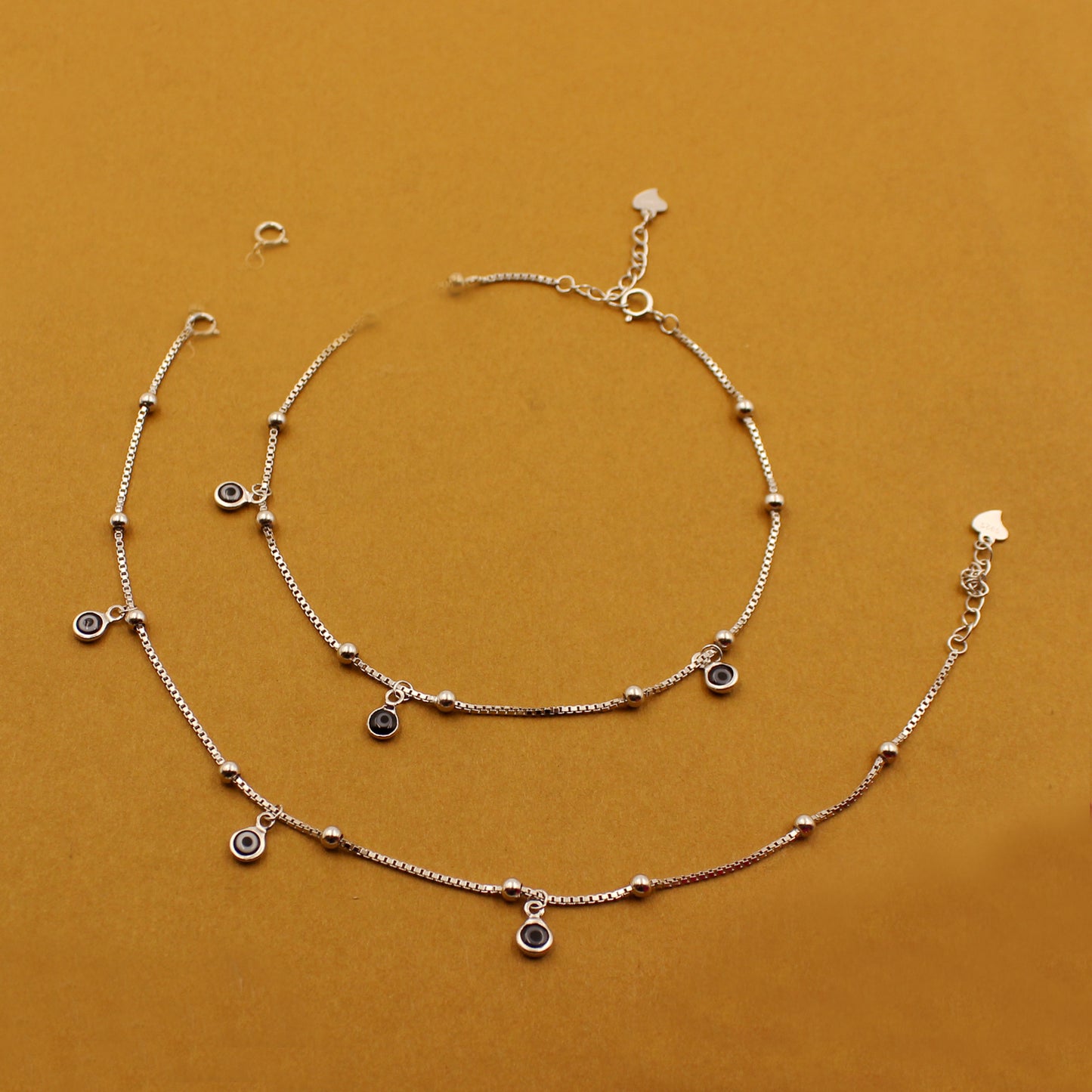 Silver Evil Eye Anklet