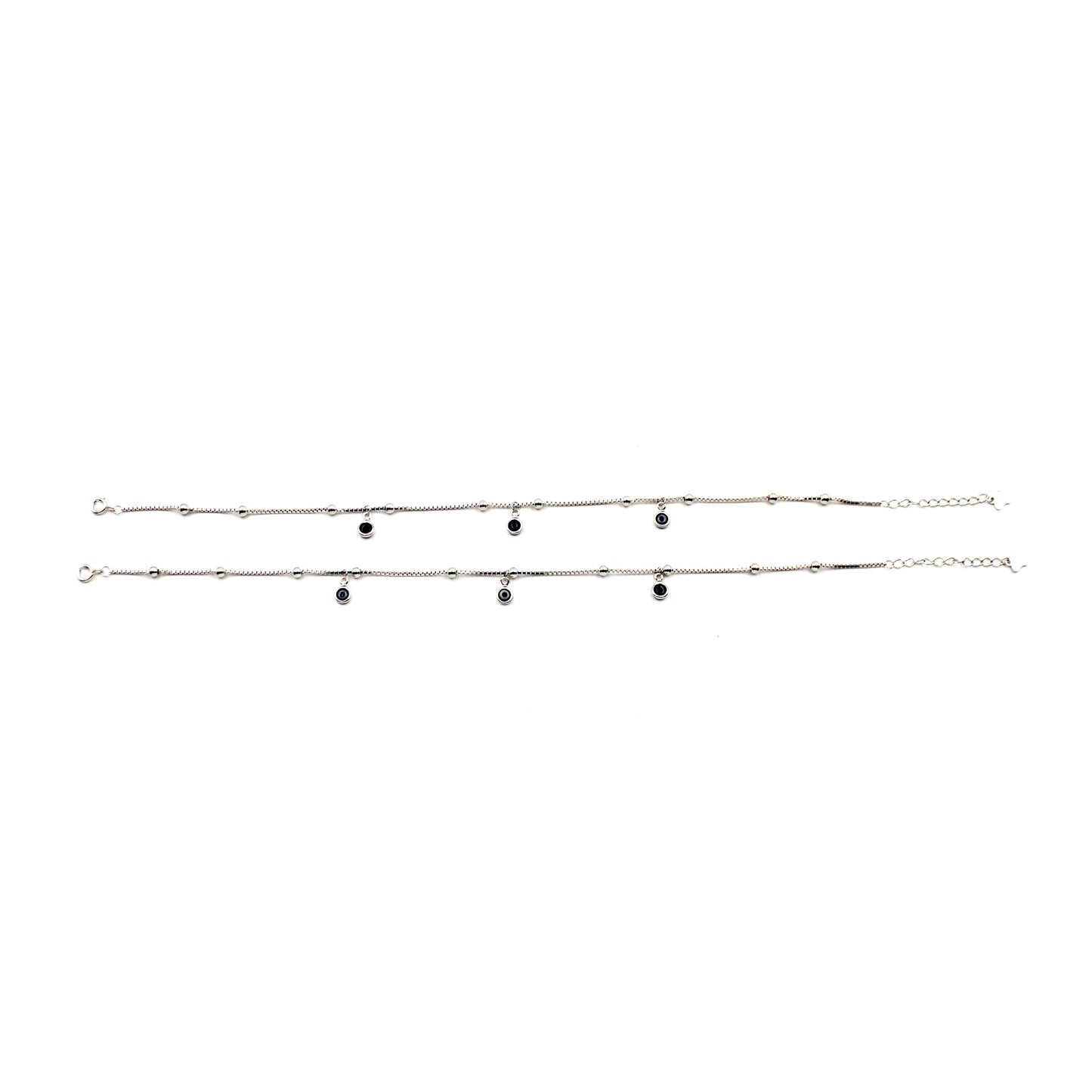 Silver Evil Eye Anklet