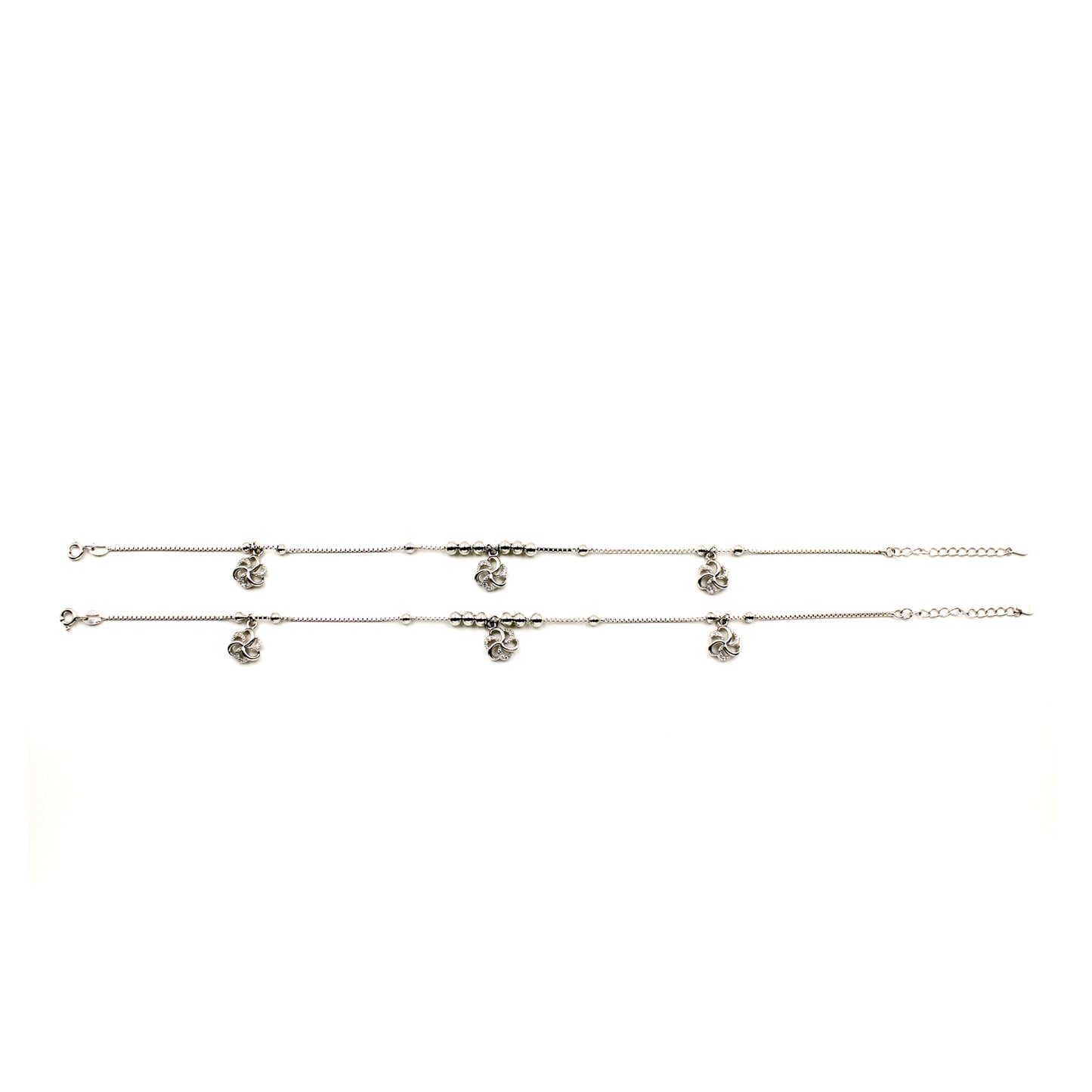 Silver Waterlily Anklet