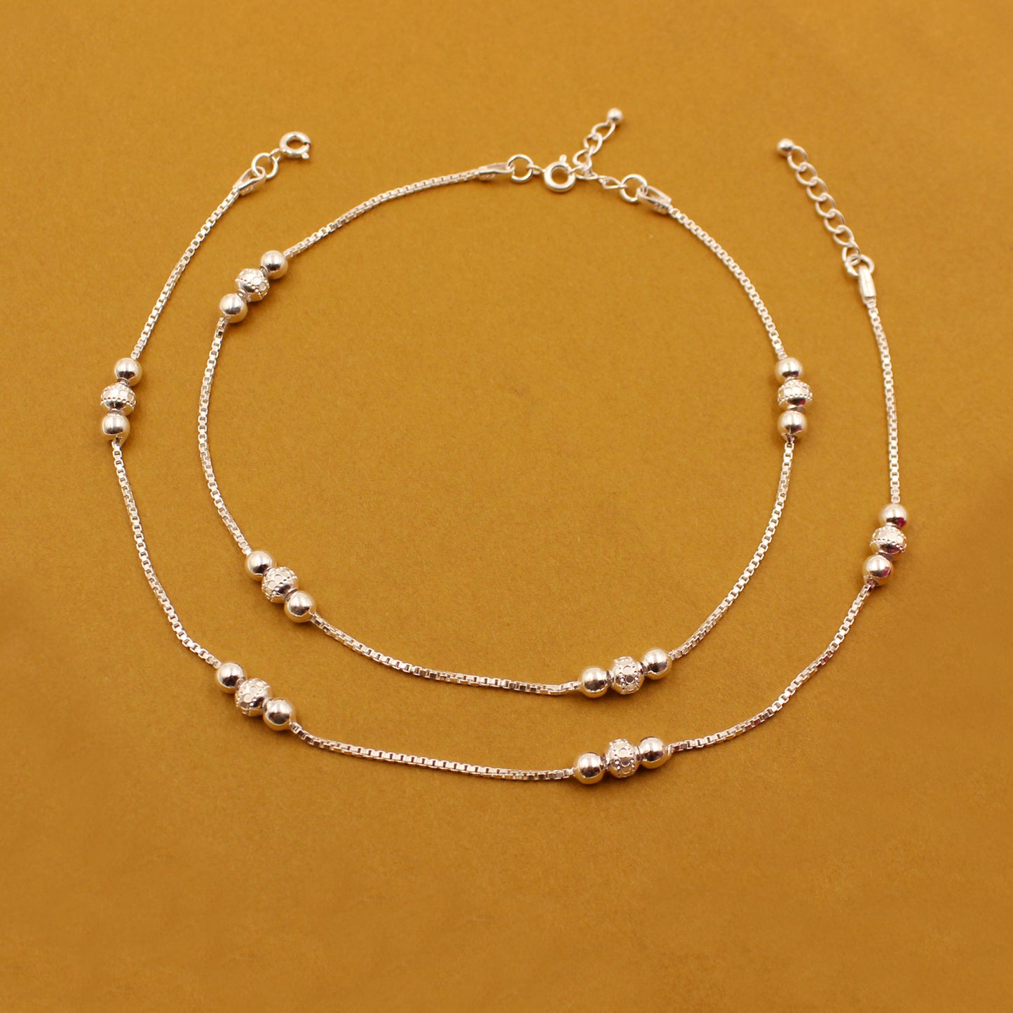 Silver Stunning Ball Beads Anklet
