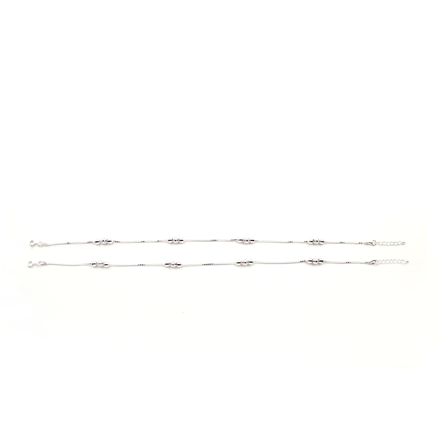 Silver Stunning Ball Beads Anklet