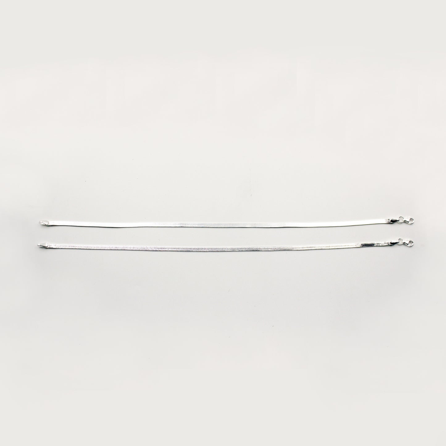 Silver Flat Chain Anklet