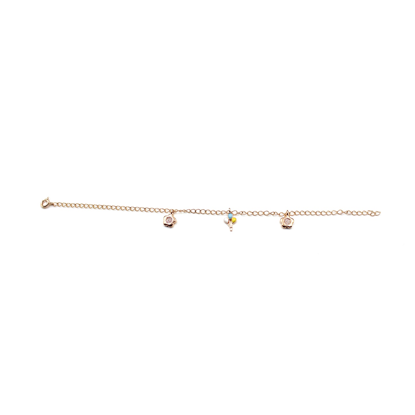 Rose Gold Flower With Balloon Bracelet
