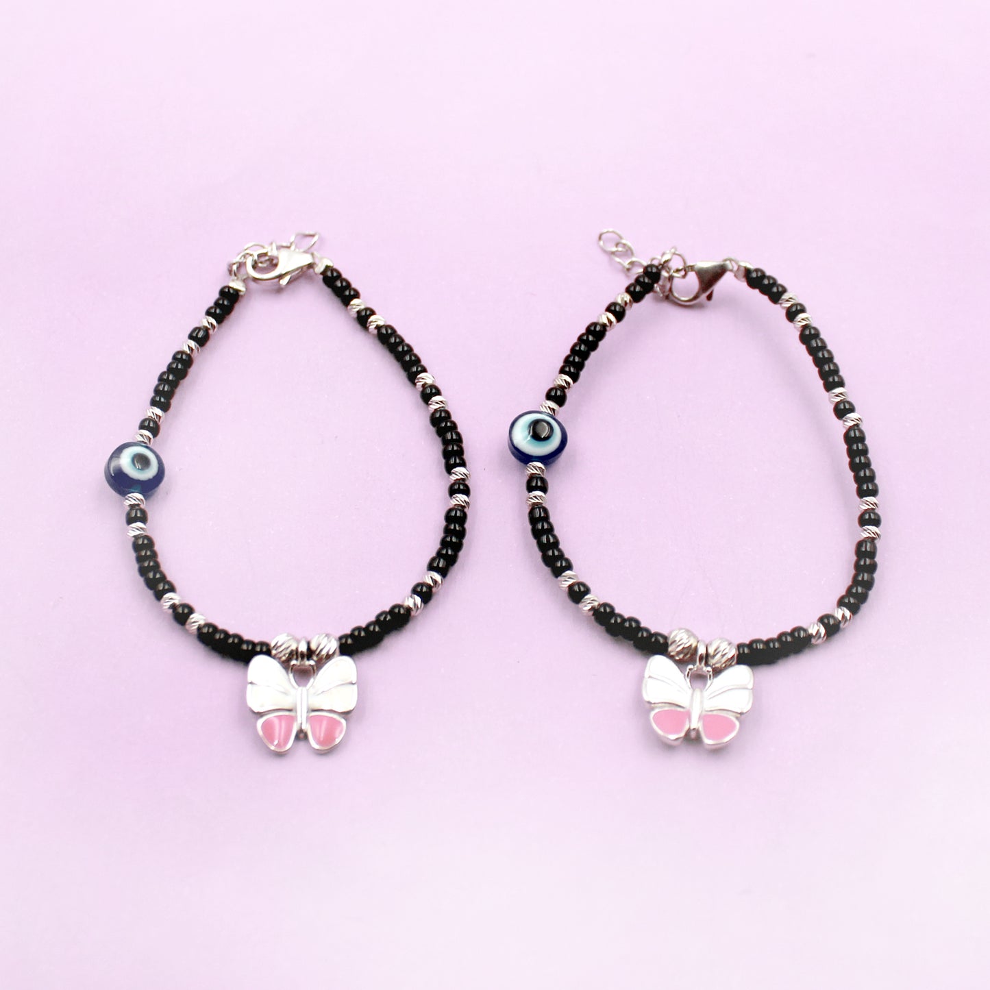 Evil Eye With Pink And White Butterfly