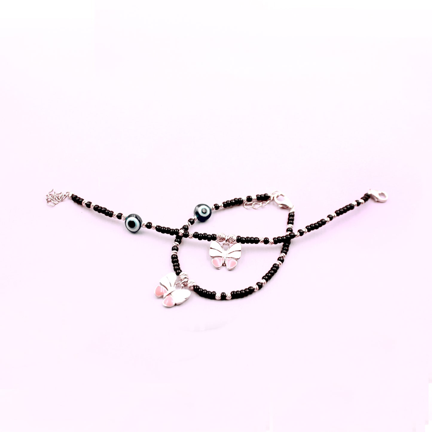 Evil Eye With Pink And White Butterfly