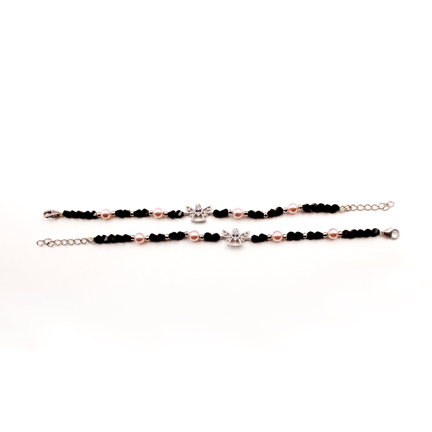 Pink Pearl With Black Beads