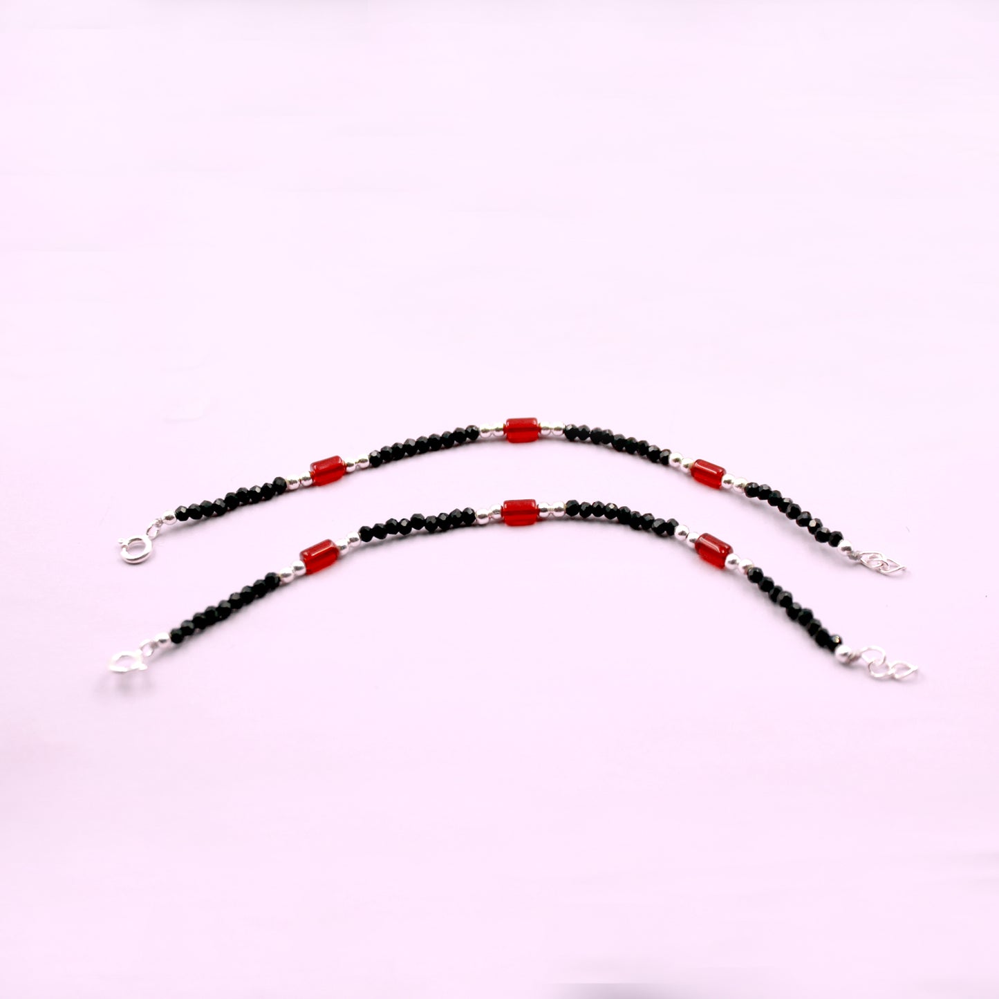 Silver And Red Beads