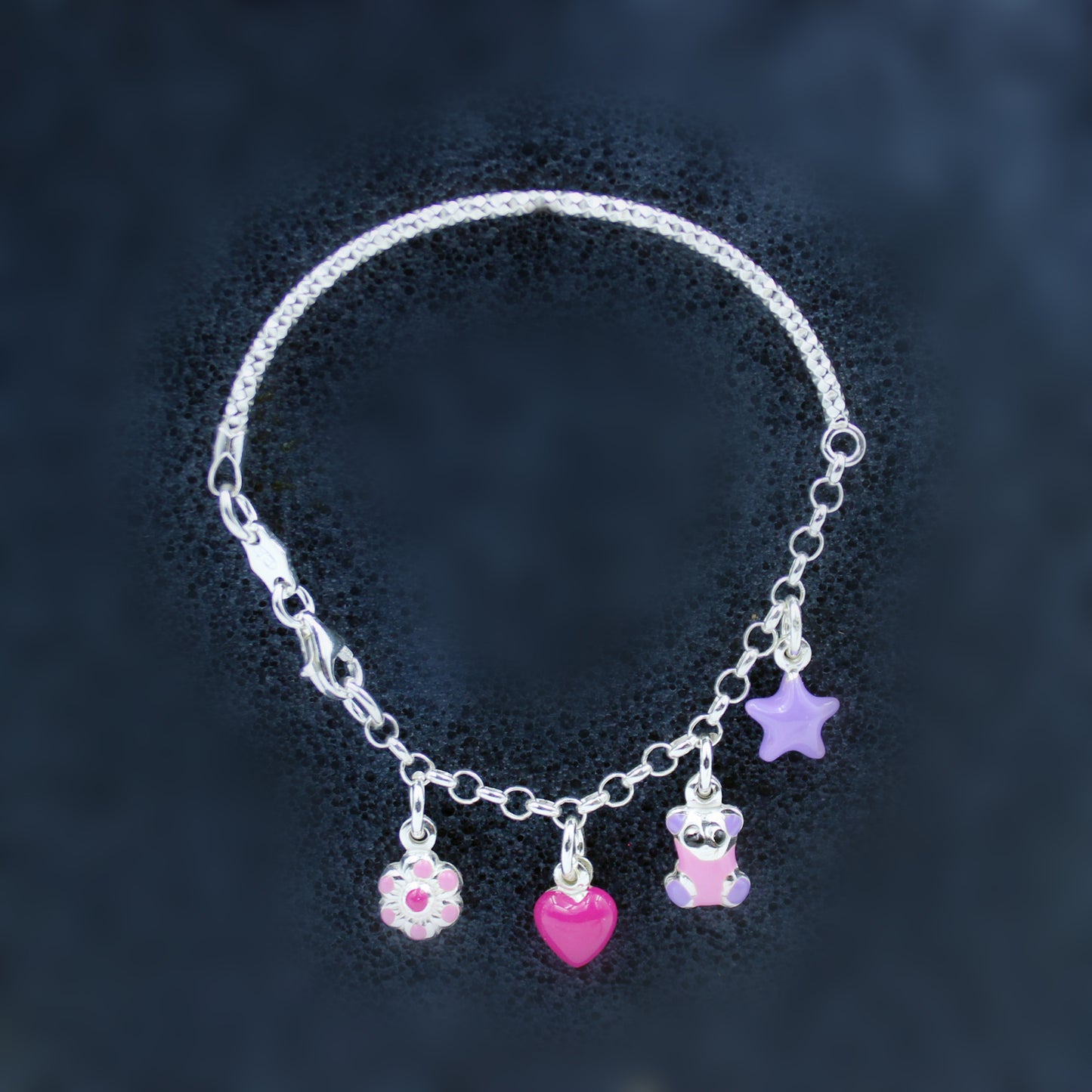 Colour's Teddy And Star Charm Bracelet