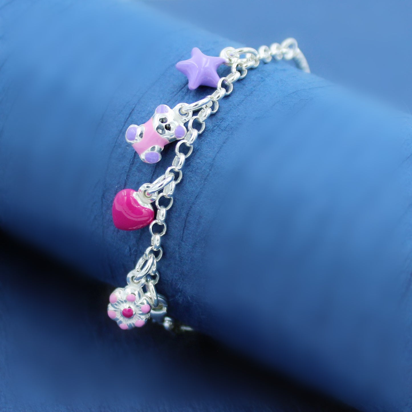 Colour's Teddy And Star Charm Bracelet