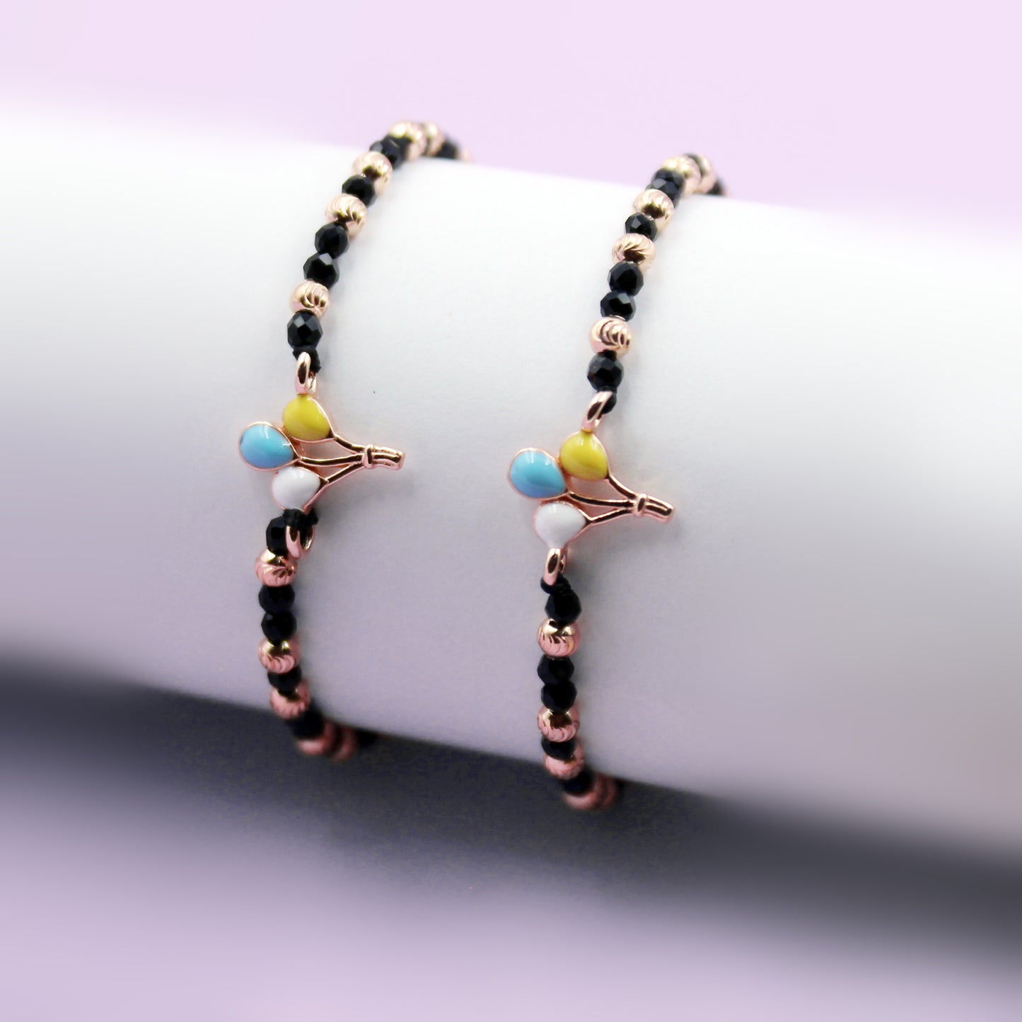 Balloon With Rose Gold Beads Bracelet
