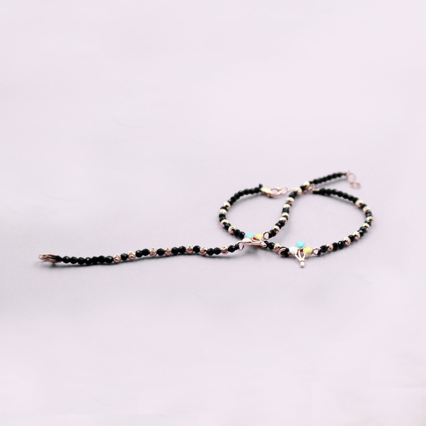 Balloon With Rose Gold Beads Bracelet