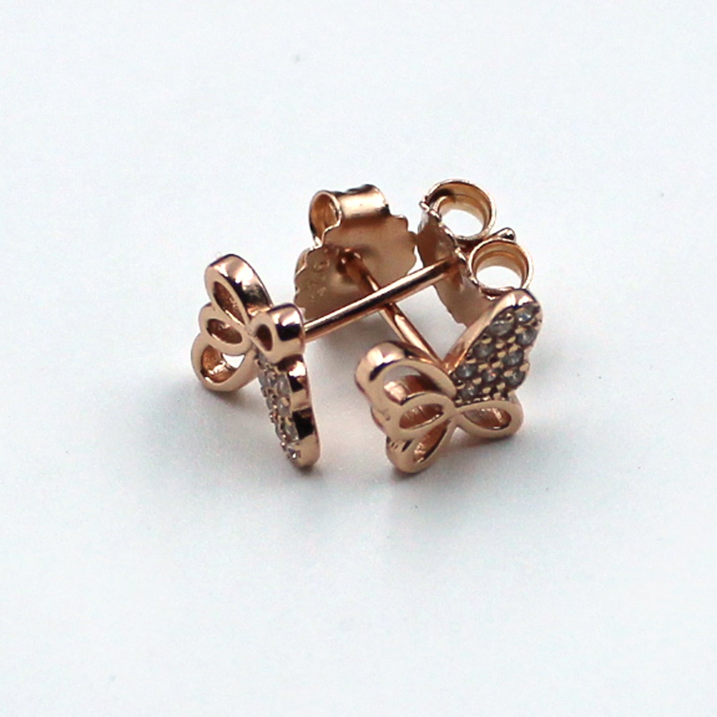 Rose Gold Zircon Studded Butterfly Tops