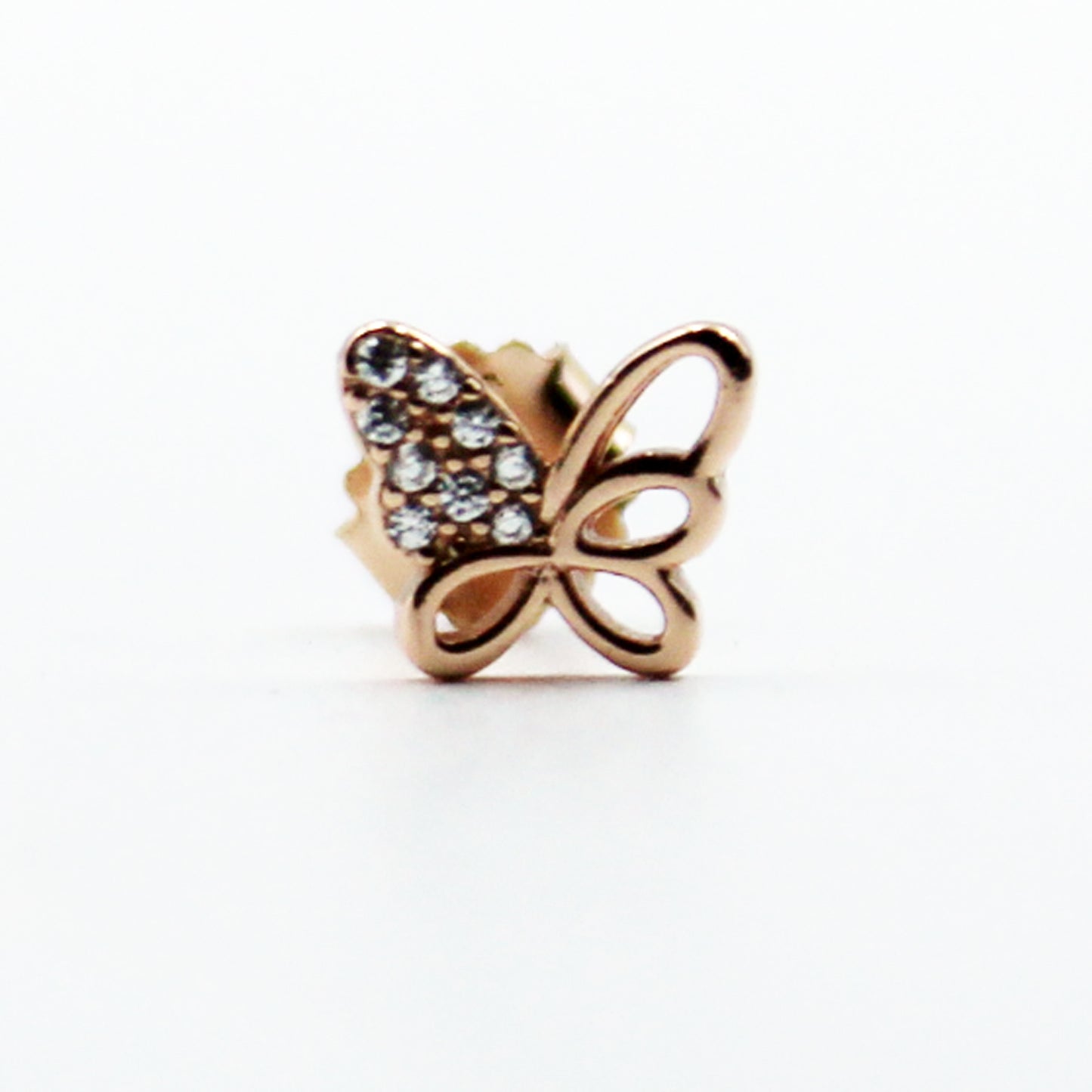 Rose Gold Zircon Studded Butterfly Tops