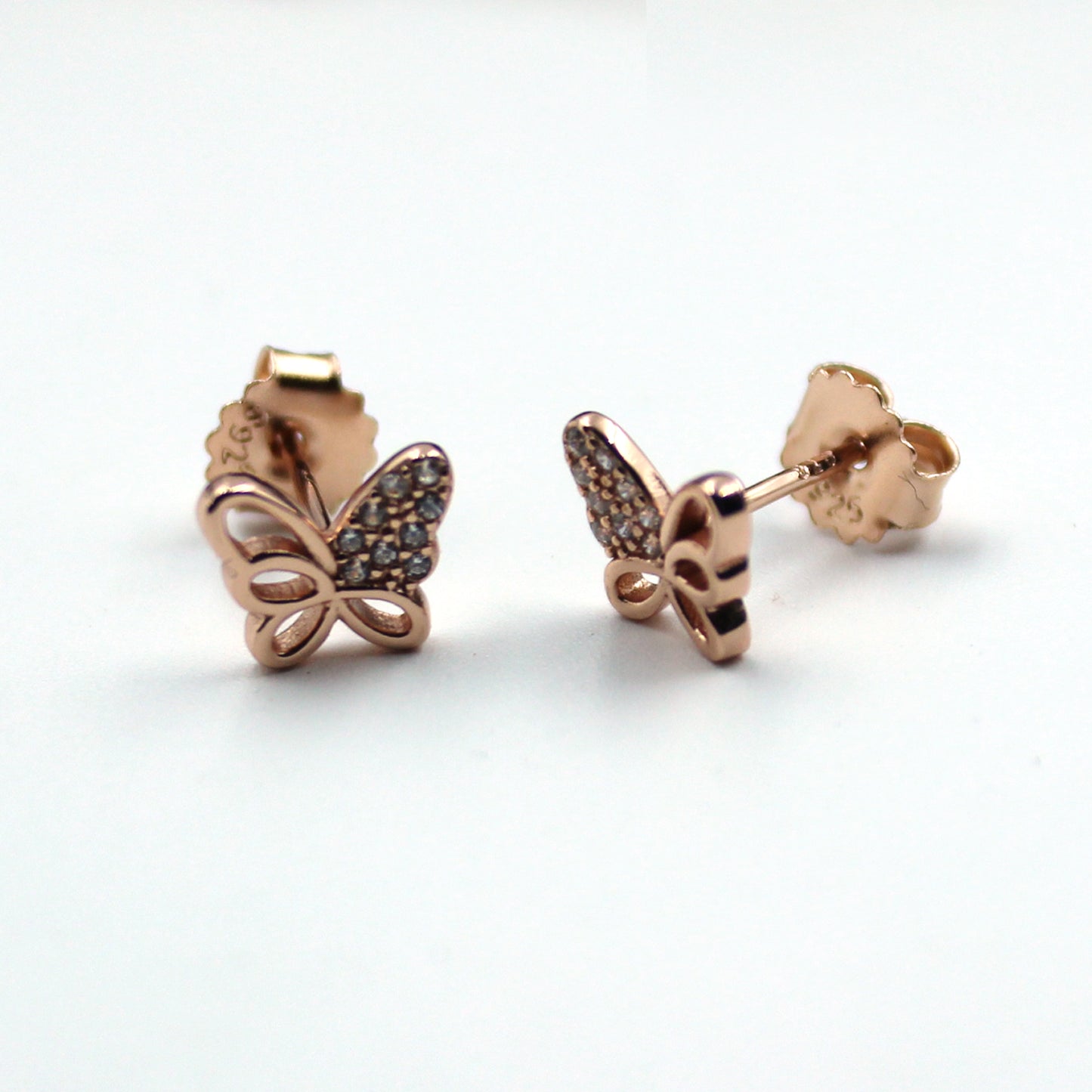 Rose Gold Zircon Studded Butterfly Tops