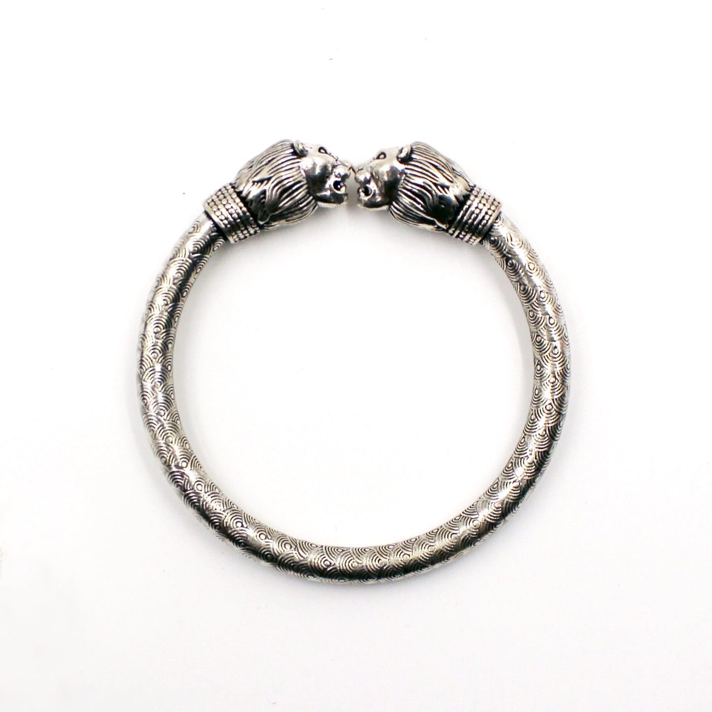 Silver Lion Face Mens Kada