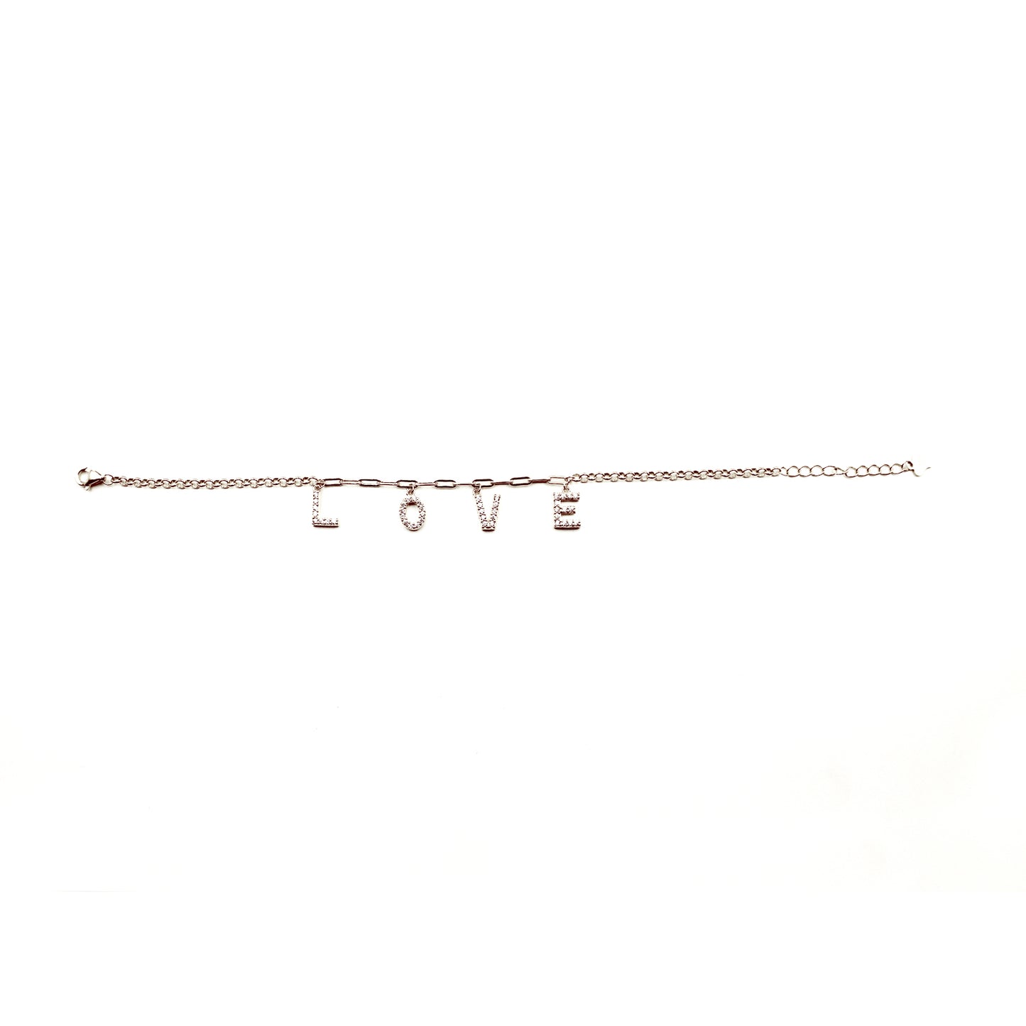 Stone Filled Love Word Bracelete