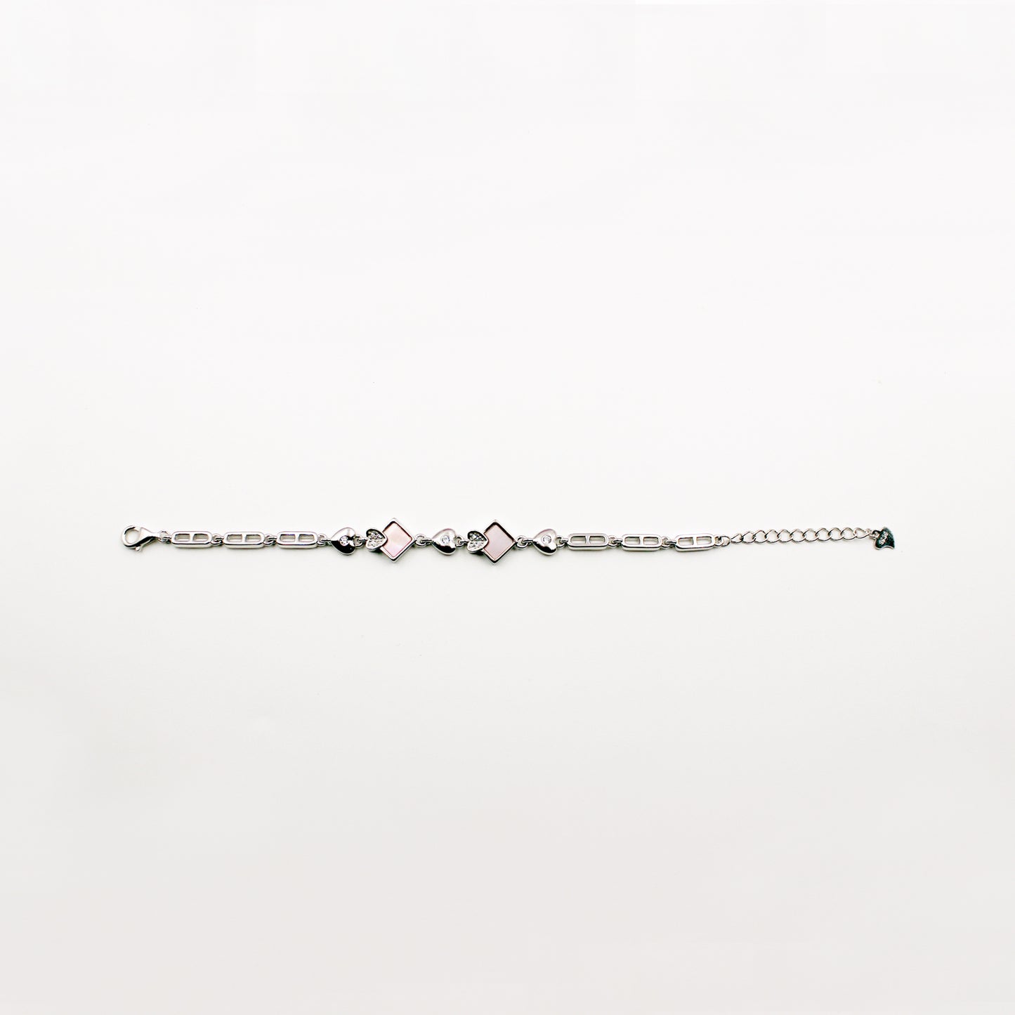 Stone With Silver Diamond Bracelet