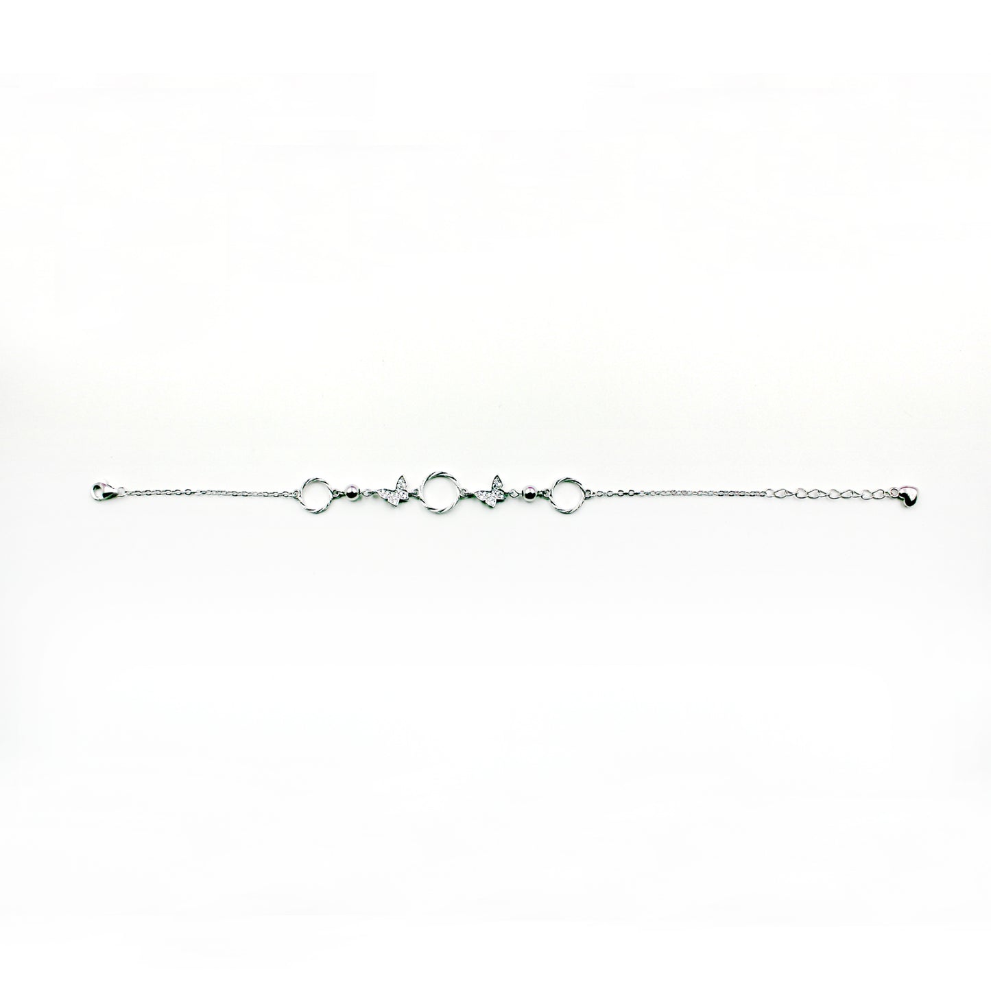 Silver Elegant Stone With Butterfly Bracelet