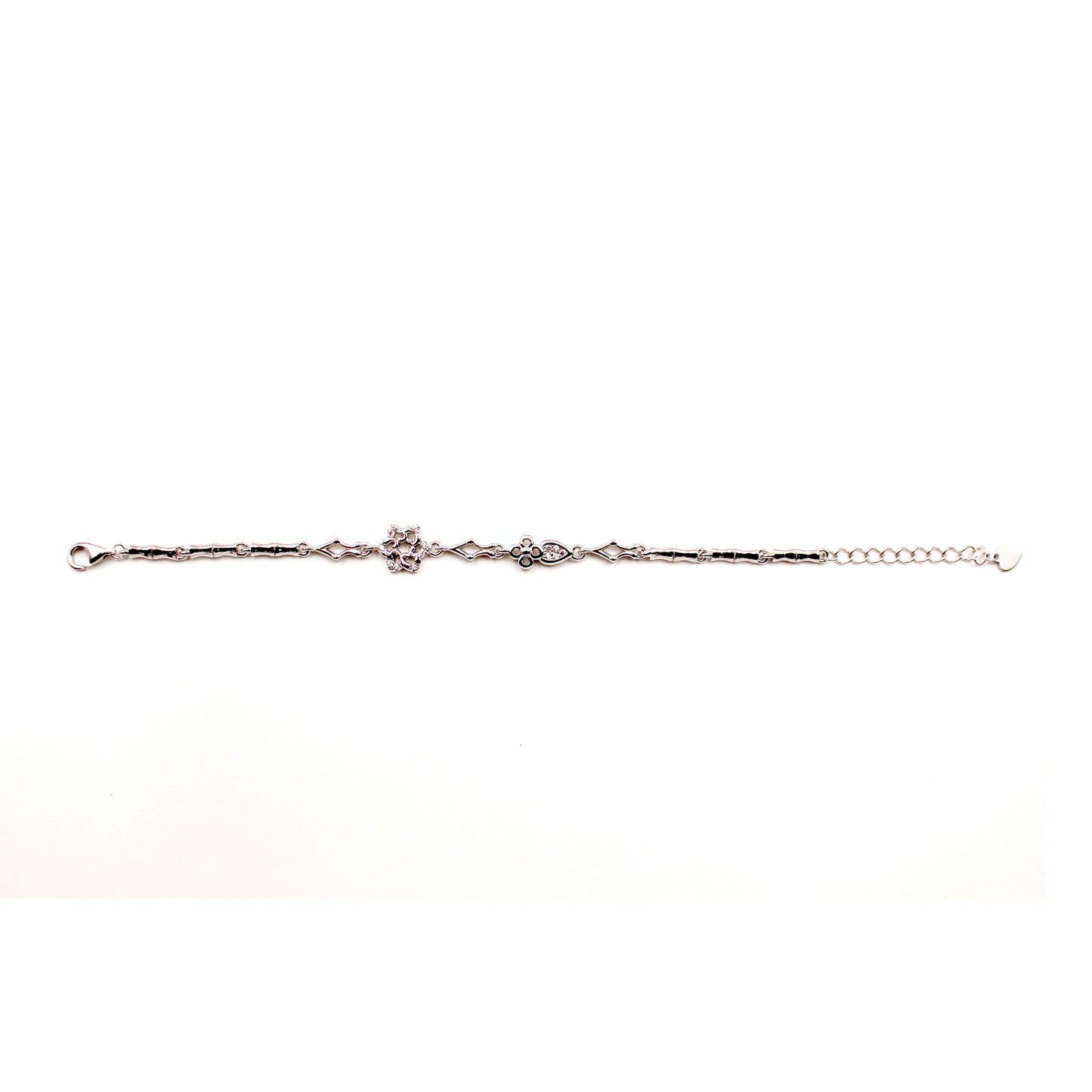 Silver Stone With Flower Bracelet