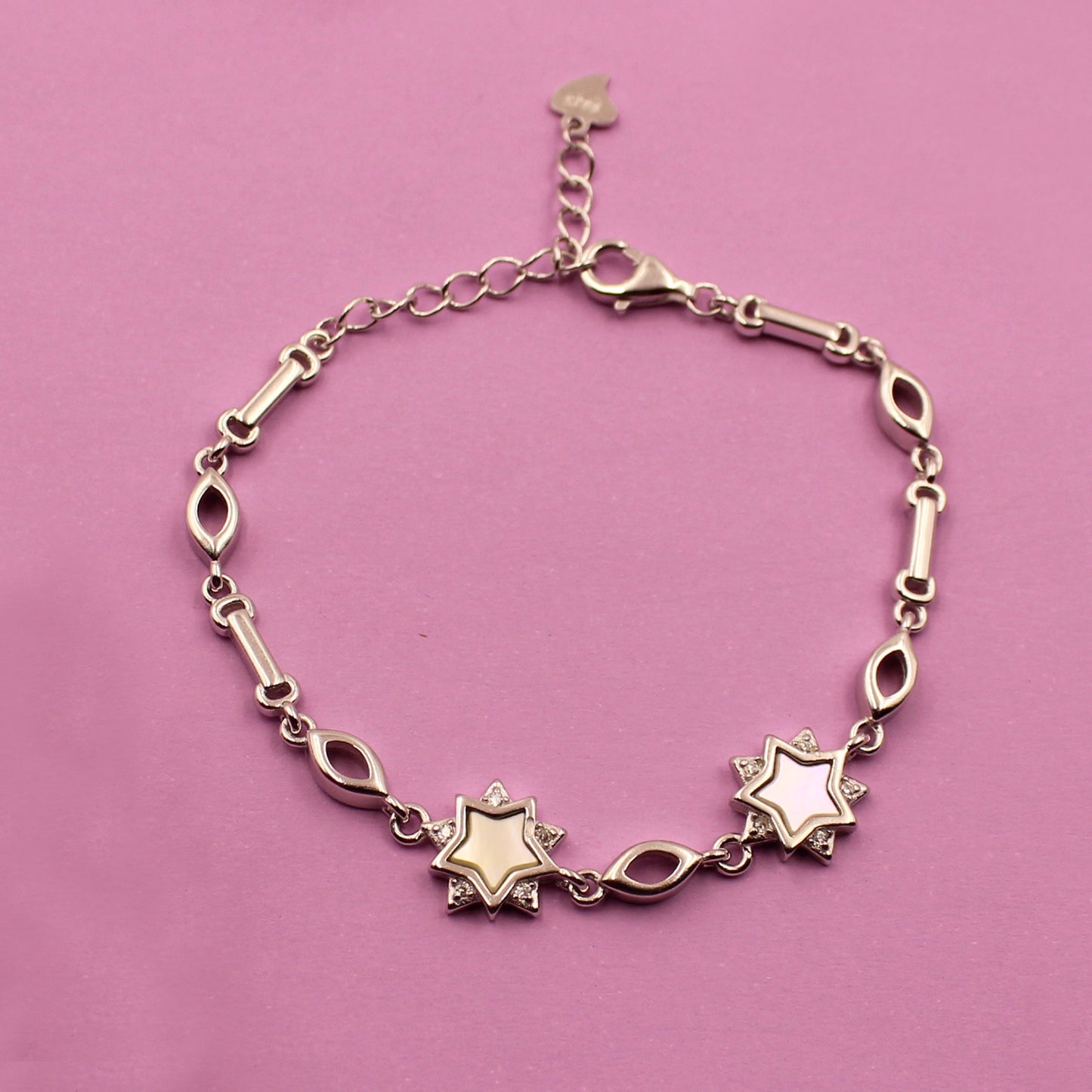 Silver Five Point Star Bracelet