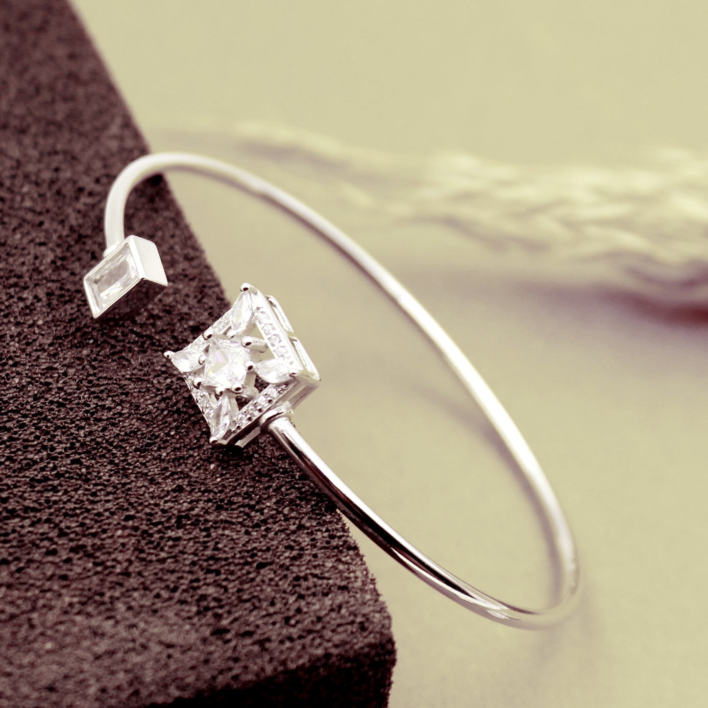 Square With Stone Kada Bracelet