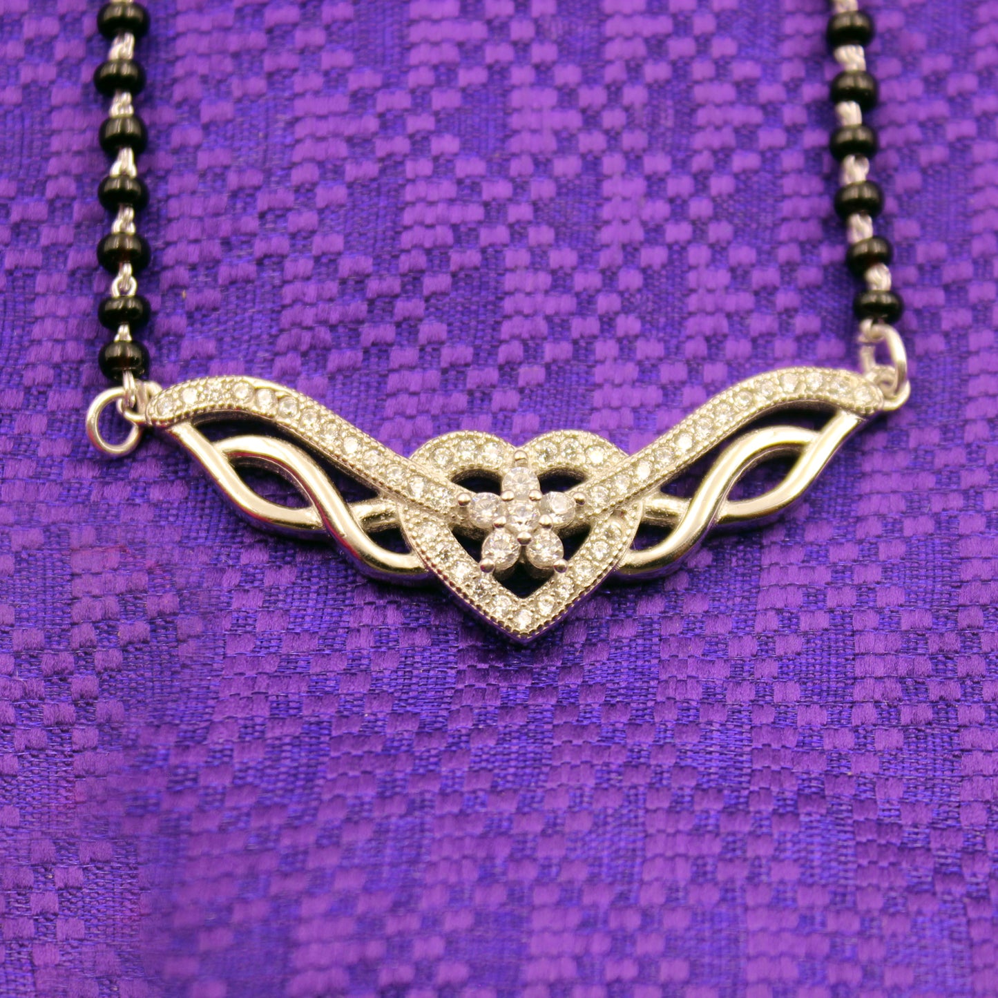 Silver Heart Locked in infinity Magalsutra
