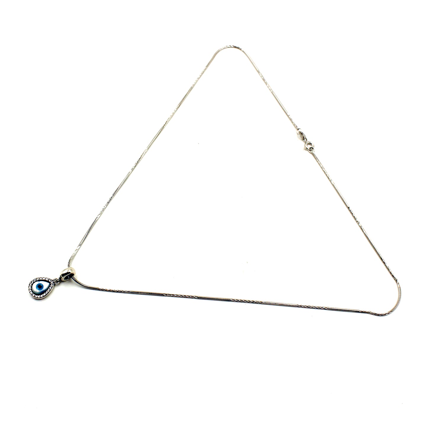 Silver Beautiful Drop Evil Eye Pendant
