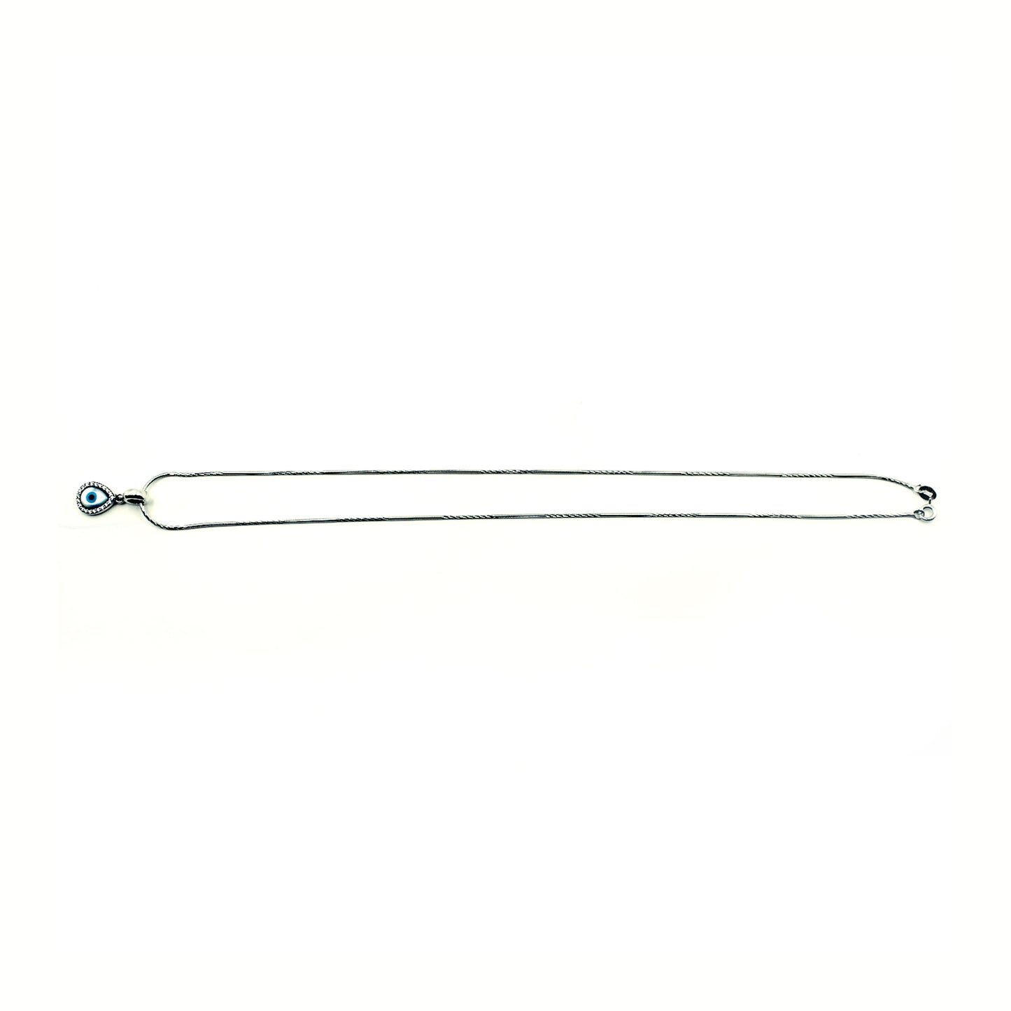 Silver Beautiful Drop Evil Eye Pendant