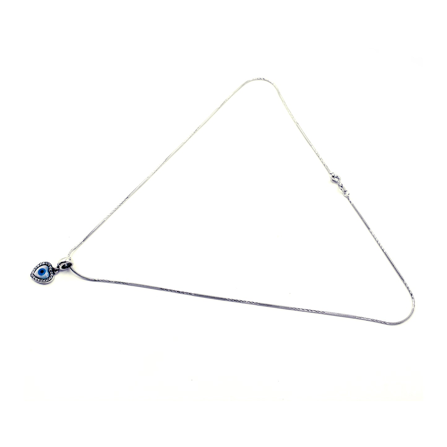 Silver Sweet Heart Evil Eye Pendant