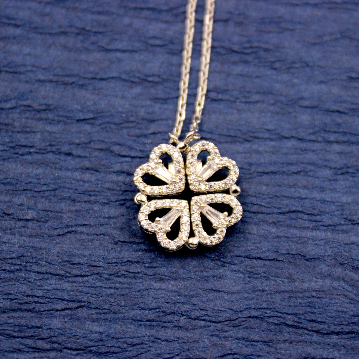 Silver Clover Heart Convertible Necklace