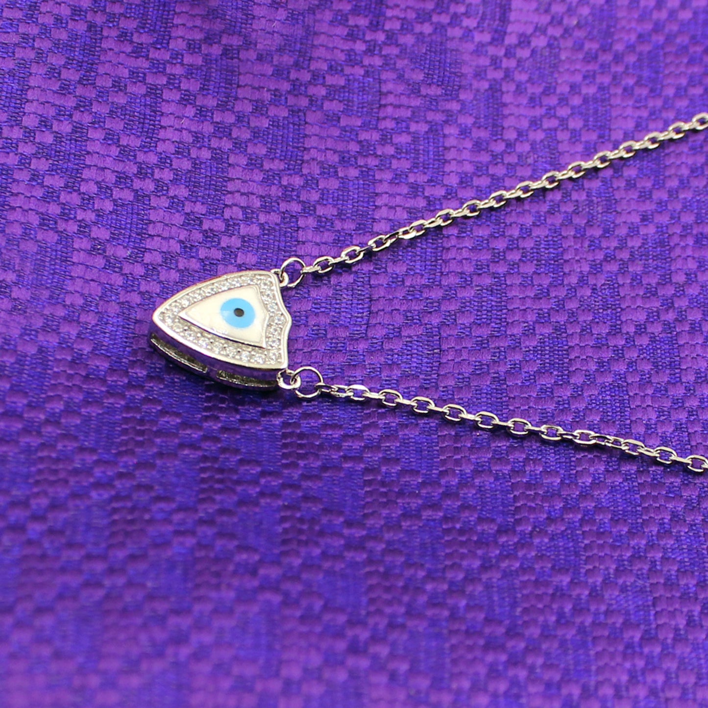 Silver Precious Evil Eye Pendant